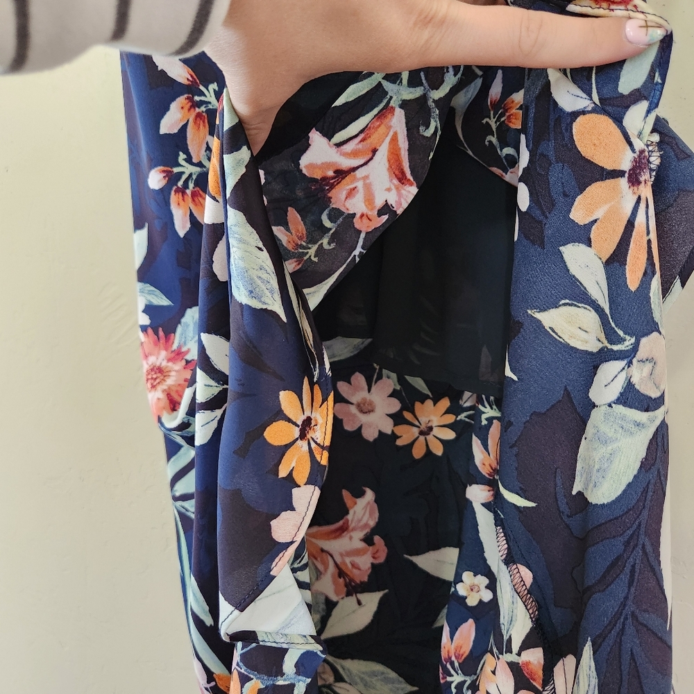 Vici Capriccio Satin Floral Ruffle Maxi Dress - Picture 7 of 11